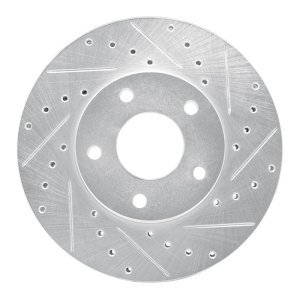 Nissan X-Trail Brake Rotor (1) - Front Right - R1 Concepts - Drilled & Slotted - Silver - `02-`07 Nissan X-Trail Brake Rotor (1) - Front Right - R1 Concepts - Drilled & Slotted - Silver - `02-`07